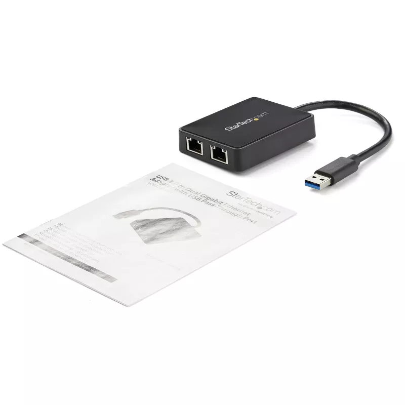 StarTech.com USB 3.0 auf Dual-Port Gigabit Ethernet Adapter NIC mit USB-Port