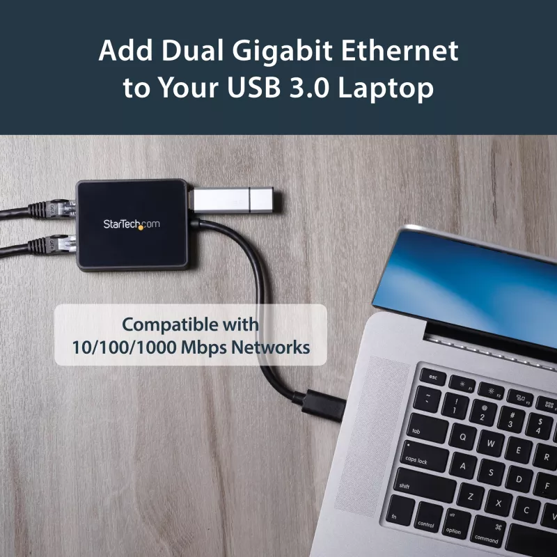 StarTech.com USB 3.0 auf Dual-Port Gigabit Ethernet Adapter NIC mit USB-Port