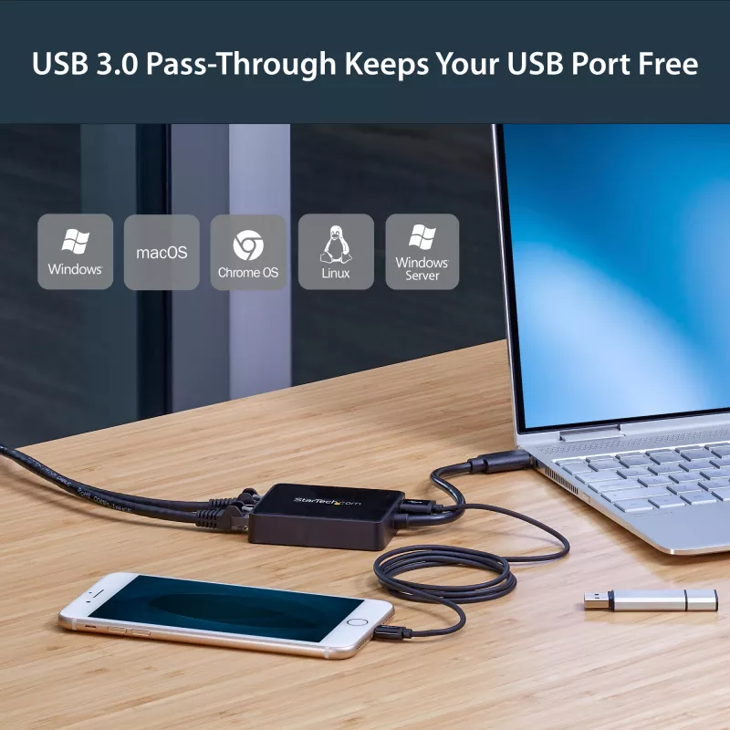 StarTech.com USB 3.0 auf Dual-Port Gigabit Ethernet Adapter NIC mit USB-Port