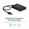 StarTech.com USB 3.0 auf Dual DisplayPort Adapter – 4K 60Hz, 3.2 Gen 1 (3.1 Gen 1), USB Typ-A, DisplayPort-Ausgang, 4096 x 2160 Pixel