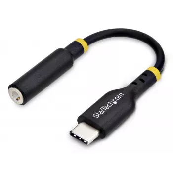 StarTech.com 12,7 cm (5 Zoll) USB-C auf 3,5 mm TRRS Kopfhörer/Headset-Klinkenadapter, USB-Typ-C Aux-Dongle, 32-Bit-DAC, unterstützt USB-C/Thunderbolt, Laptop/Telefon/Tablet