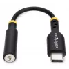 StarTech.com 12,7 cm (5 Zoll) USB-C auf 3,5 mm TRRS Kopfhörer/Headset-Klinkenadapter, USB-Typ-C Aux-Dongle, 32-Bit-DAC, unterstützt USB-C/Thunderbolt, Laptop/Telefon/Tablet