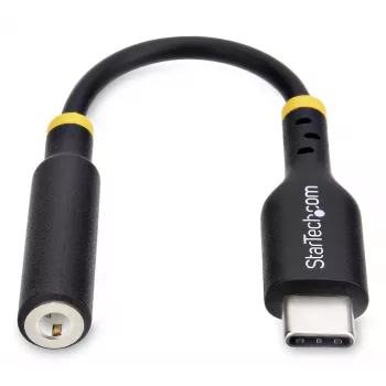 StarTech.com 12,7 cm (5 Zoll) USB-C auf 3,5 mm TRRS Kopfhörer/Headset-Klinkenadapter, USB-Typ-C Aux-Dongle, 32-Bit-DAC, unterstützt USB-C/Thunderbolt, Laptop/Telefon/Tablet