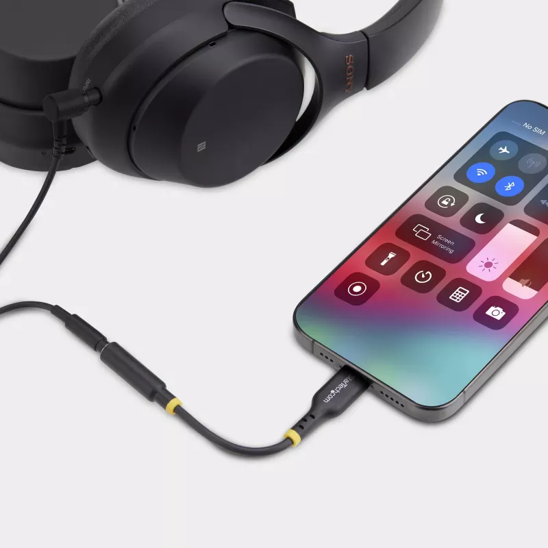 StarTech.com 12,7 cm (5 Zoll) USB-C auf 3,5 mm TRRS Kopfhörer/Headset-Klinkenadapter, USB-Typ-C Aux-Dongle, 32-Bit-DAC, unterstützt USB-C/Thunderbolt, Laptop/Telefon/Tablet