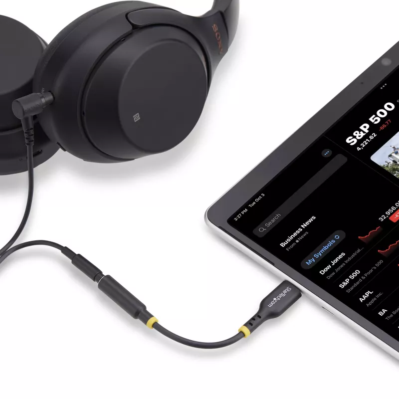 StarTech.com 12,7 cm (5 Zoll) USB-C auf 3,5 mm TRRS Kopfhörer/Headset-Klinkenadapter, USB-Typ-C Aux-Dongle, 32-Bit-DAC, unterstützt USB-C/Thunderbolt, Laptop/Telefon/Tablet