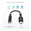 StarTech.com 12,7 cm (5 Zoll) USB-C auf 3,5 mm TRRS Kopfhörer/Headset-Klinkenadapter, USB-Typ-C Aux-Dongle, 32-Bit-DAC, unterstützt USB-C/Thunderbolt, Laptop/Telefon/Tablet
