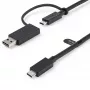 StarTech.com 3ft (1m) USB-C-Kabel mit USB-A-Adapter-Dongle – Hybrides 2-in-1-USB-C-Kabel mit USB-A – USB-C-auf-USB-C (10 Gbit/s/100W PD), USB-A-auf-USB-C (5 Gbit/s) – Ideal für hybride Dockingstation