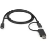 StarTech.com 3ft (1m) USB-C-Kabel mit USB-A-Adapter-Dongle – Hybrides 2-in-1-USB-C-Kabel mit USB-A – USB-C-auf-USB-C (10 Gbit/s/100W PD), USB-A-auf-USB-C (5 Gbit/s) – Ideal für hybride Dockingstation