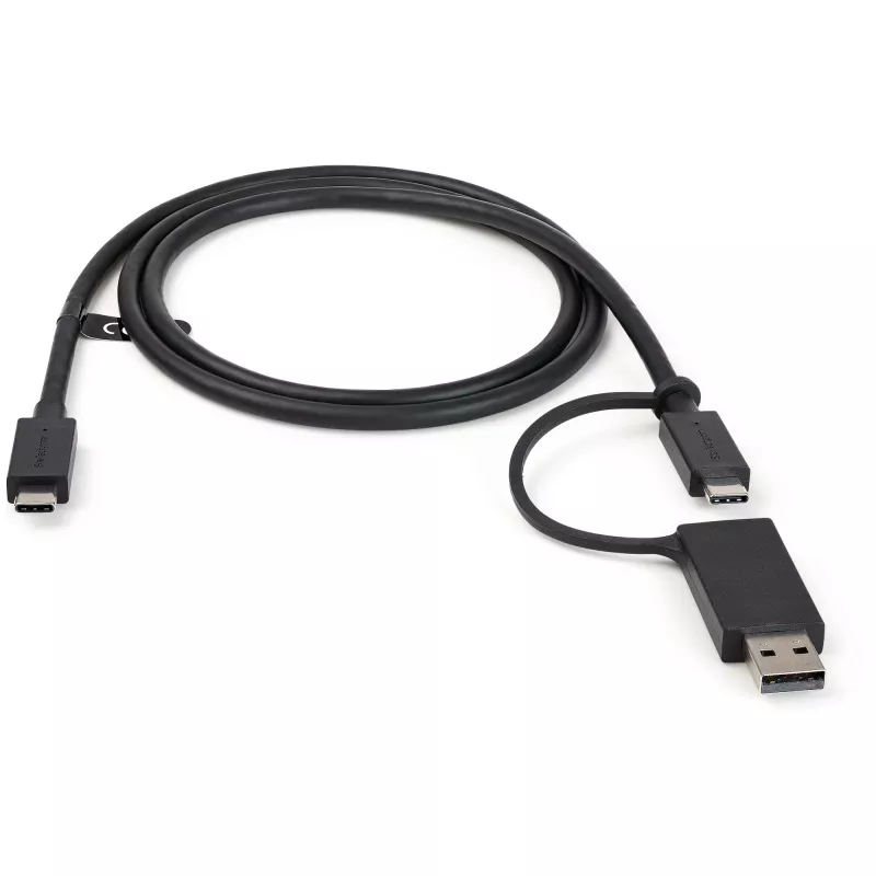 StarTech.com 3ft (1m) USB-C-Kabel mit USB-A-Adapter-Dongle – Hybrides 2-in-1-USB-C-Kabel mit USB-A – USB-C-auf-USB-C (10 Gbit/s/100W PD), USB-A-auf-USB-C (5 Gbit/s) – Ideal für hybride Dockingstation