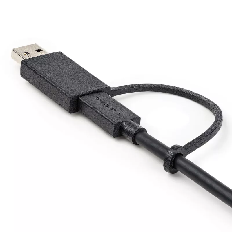 StarTech.com 3ft (1m) USB-C-Kabel mit USB-A-Adapter-Dongle – Hybrides 2-in-1-USB-C-Kabel mit USB-A – USB-C-auf-USB-C (10 Gbit/s/100W PD), USB-A-auf-USB-C (5 Gbit/s) – Ideal für hybride Dockingstation