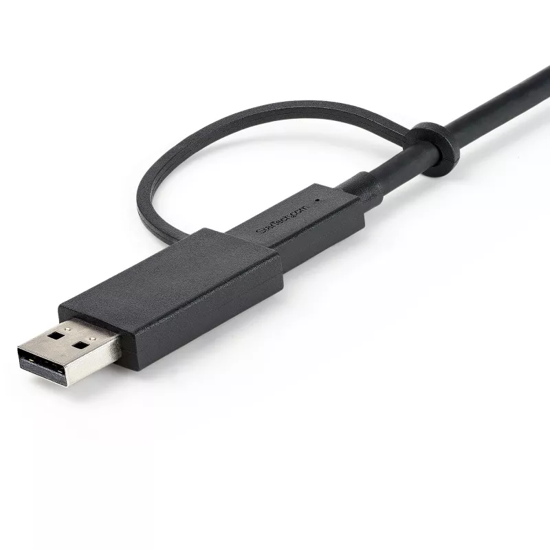 StarTech.com 3ft (1m) USB-C-Kabel mit USB-A-Adapter-Dongle – Hybrides 2-in-1-USB-C-Kabel mit USB-A – USB-C-auf-USB-C (10 Gbit/s/100W PD), USB-A-auf-USB-C (5 Gbit/s) – Ideal für hybride Dockingstation