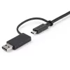 StarTech.com 3ft (1m) USB-C-Kabel mit USB-A-Adapter-Dongle – Hybrides 2-in-1-USB-C-Kabel mit USB-A – USB-C-auf-USB-C (10 Gbit/s/100W PD), USB-A-auf-USB-C (5 Gbit/s) – Ideal für hybride Dockingstation