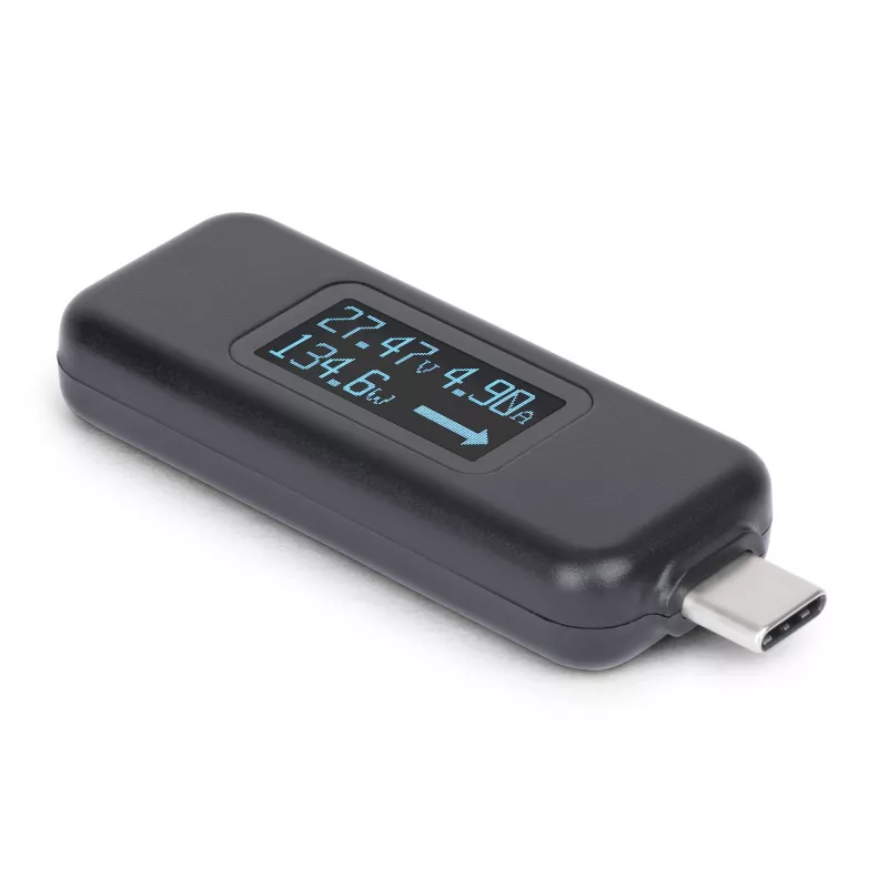 StarTech.com USB-C Power Tester, Digital Multimeter, bidirektionaler Spannungs- und Strommesser, bis zu 240W PD EPR, tragbarer USB-C Kabel- und Port-Leistungsmessgerät-Tester