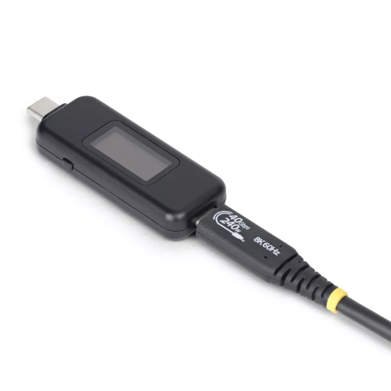 StarTech.com USB-C Power Tester, Digital Multimeter, bidirektionaler Spannungs- und Strommesser, bis zu 240W PD EPR, tragbarer USB-C Kabel- und Port-Leistungsmessgerät-Tester
