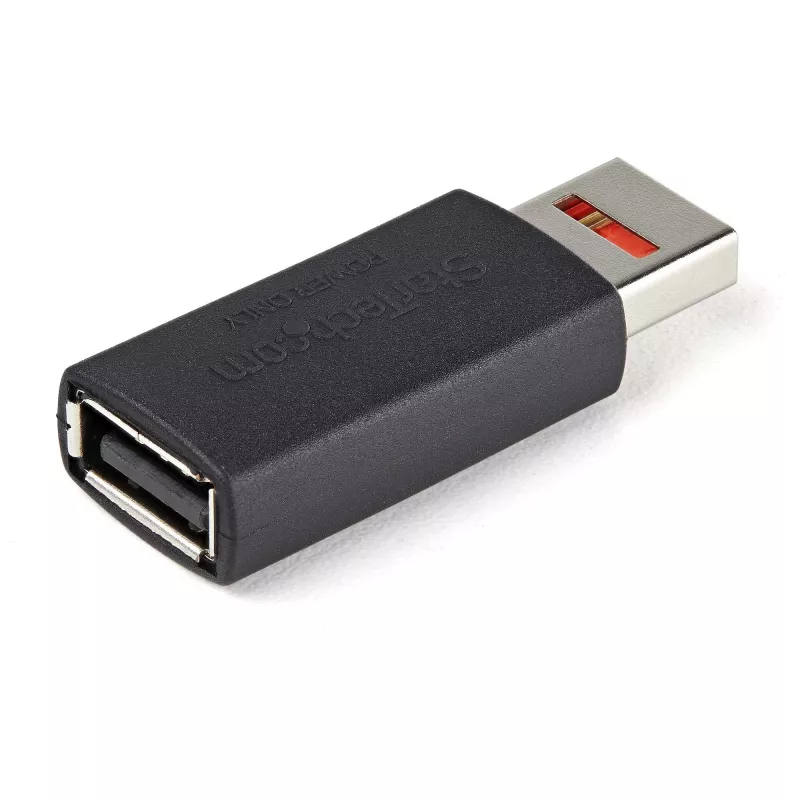 StarTech.com Sicherer Lade-USB-Datenblocker-Adapter – Stecker-auf-Buchse USB-A Nur-Lade-Adapter – Datenloser Lade-/Nur-Strom-Adapter für Telefon/Tablet – Datenblockierender USB-Schutzadapter