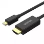 Videokabel-Adapter Unitek Mini DisplayPort auf HDMI 2 m, HDMI 1.4, 4K@30Hz, HDCP 2.0, vergoldete Kontakte, schwarz