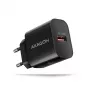 Axagon ACU-QC18 QC 3.0 1× AUSGANG Wandladegerät 18W, Innen, AC, Schwarz