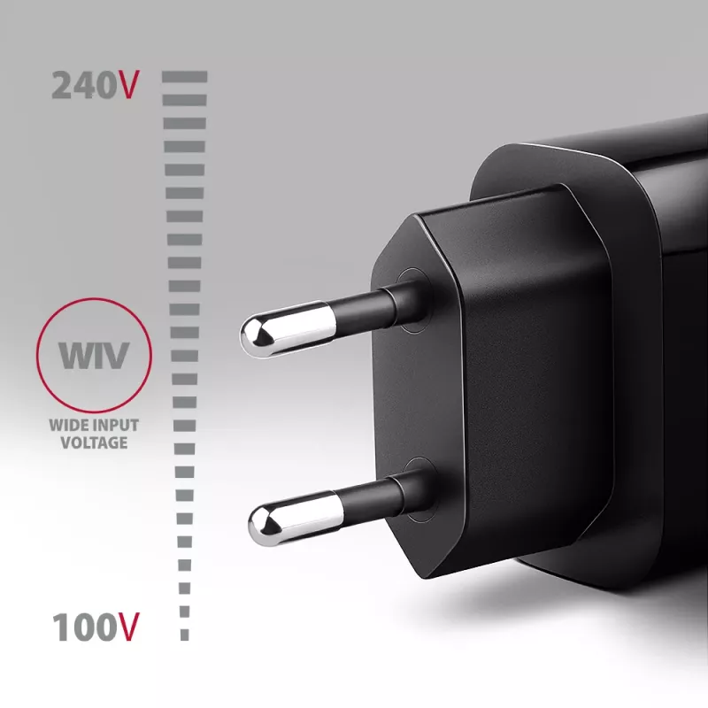 Axagon ACU-QC18 QC 3.0 1× AUSGANG Wandladegerät 18W, Innen, AC, Schwarz