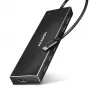 Axagon HUE-F7C 7x USB 3.2 Gen 1 ALU flach Hub Mikro-Stromeingang 30cm USB-C USB 3.2 Gen 1 (3.1 Gen 1) Typ-A 5000 Mbit/s Schwarz