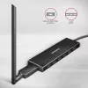 Axagon HUE-F7C 7x USB 3.2 Gen 1 ALU flach Hub Mikro-Stromeingang 30cm USB-C USB 3.2 Gen 1 (3.1 Gen 1) Typ-A 5000 Mbit/s Schwarz