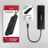 Axagon HUE-F7C 7x USB 3.2 Gen 1 ALU flach Hub Mikro-Stromeingang 30cm USB-C USB 3.2 Gen 1 (3.1 Gen 1) Typ-A 5000 Mbit/s Schwarz