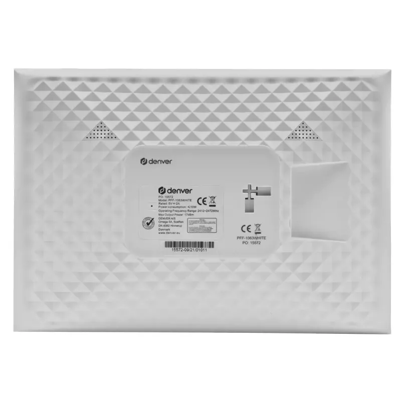 Digitaler Bilderrahmen Denver PFF-1063WHITE 10,1 Zoll Touchscreen Wi-Fi 1920x1080