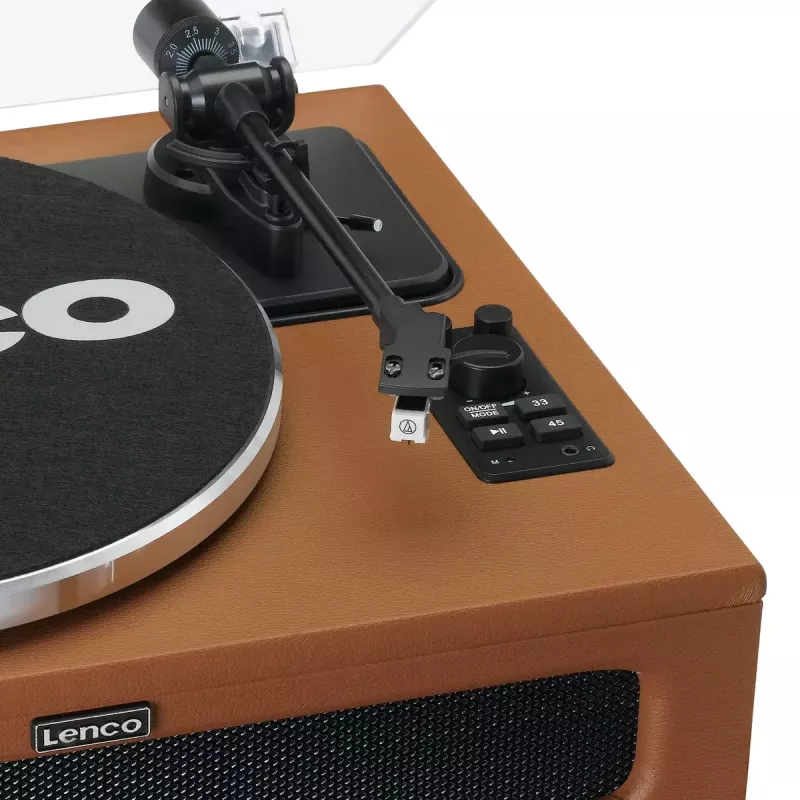 Riemengetriebener Audio-Plattenspieler Lenco LS-430BN Braun Manuell 3-4 g Auflagekraft