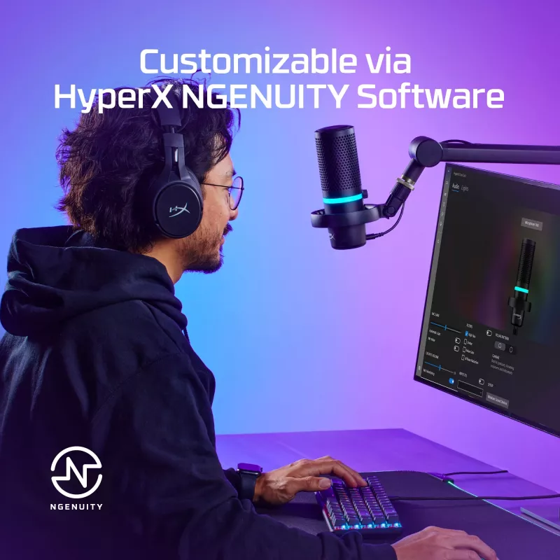 HyperX DuoCast - USB-Mikrofon (Schwarz) - RGB-Beleuchtung