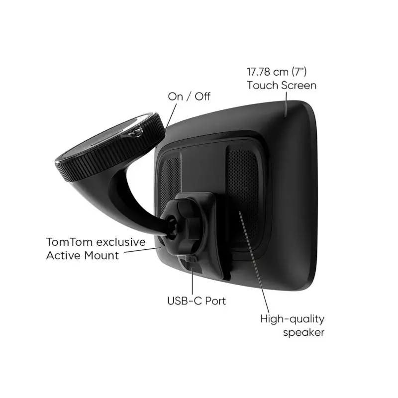 Handheld GPS-Navigator TOMTOM GO mit 7 Zoll Touchscreen, 32 GB, Europa Karten, schwarz