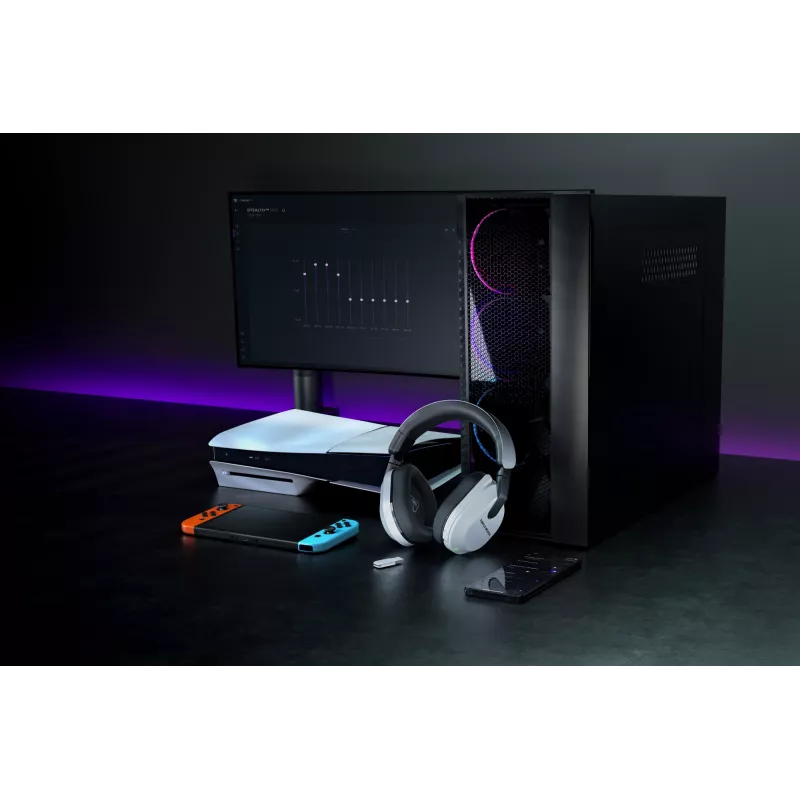 Turtle Beach Stealth 600 Weiß PlayStation Wireless Gaming Headset mit bis zu 80 Stunden Akkulaufzeit, 50-mm-Lautsprechern und Bluetooth für PS5, PS4, PC und Mobilgeräte