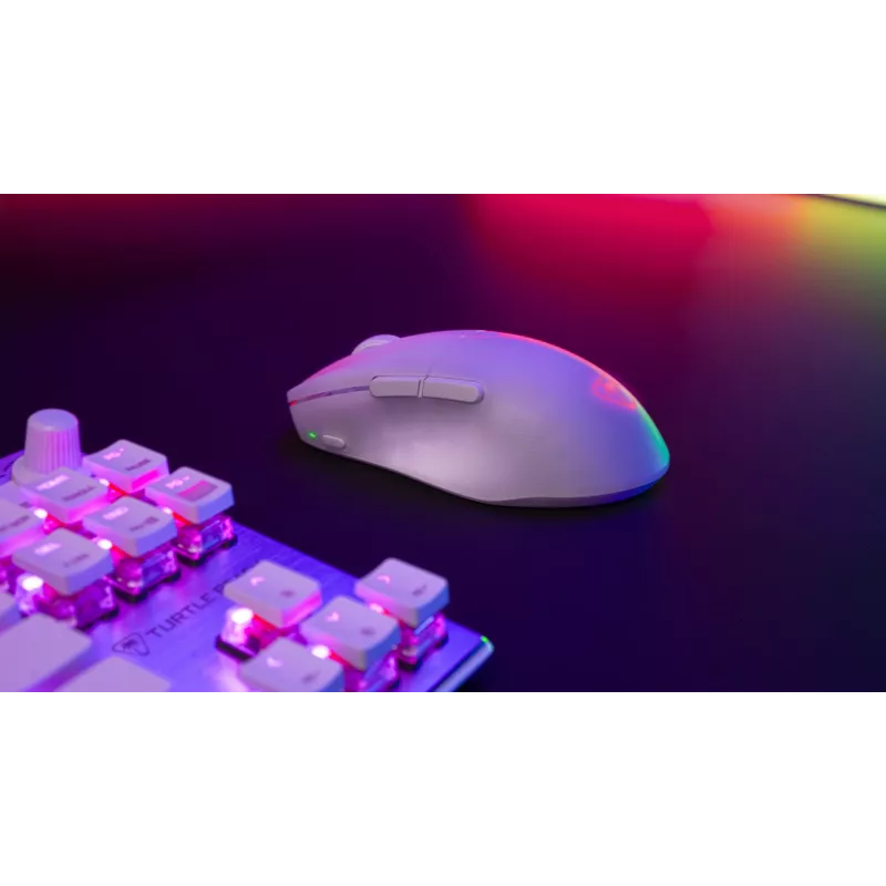 Turtle Beach Pure Air Weiß - Ultralight kabellose ergonomische RGB-Gaming-Maus, 26K DPI optischer Sensor, 125h Akku, RGB-Beleuchtung
