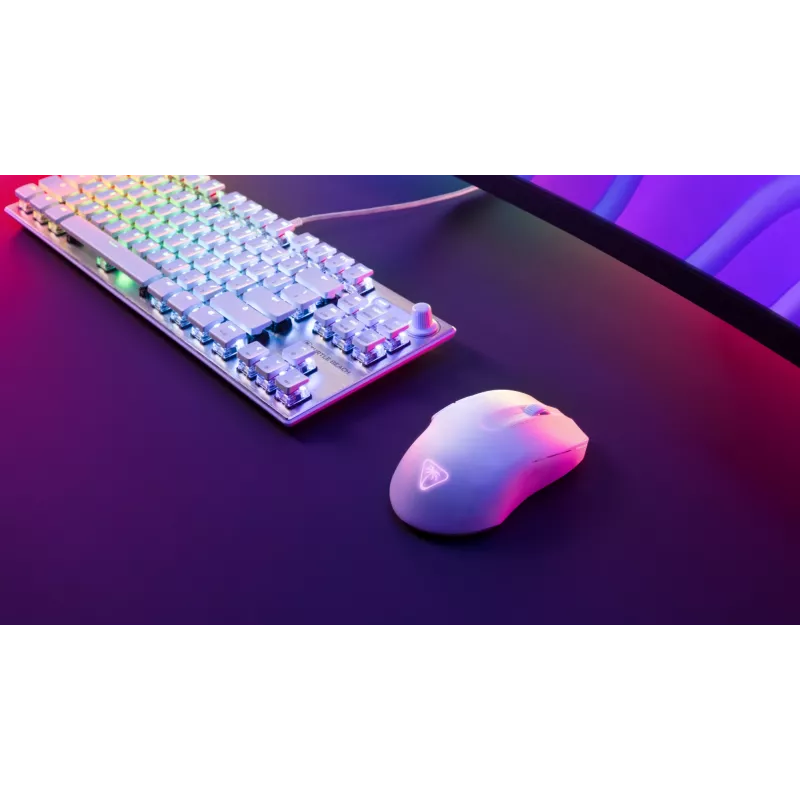 Turtle Beach Pure Air Weiß - Ultralight kabellose ergonomische RGB-Gaming-Maus, 26K DPI optischer Sensor, 125h Akku, RGB-Beleuchtung