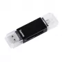 Hama Basic USB 2.0 OTG Kartenleser, SD/microSD, schwarz