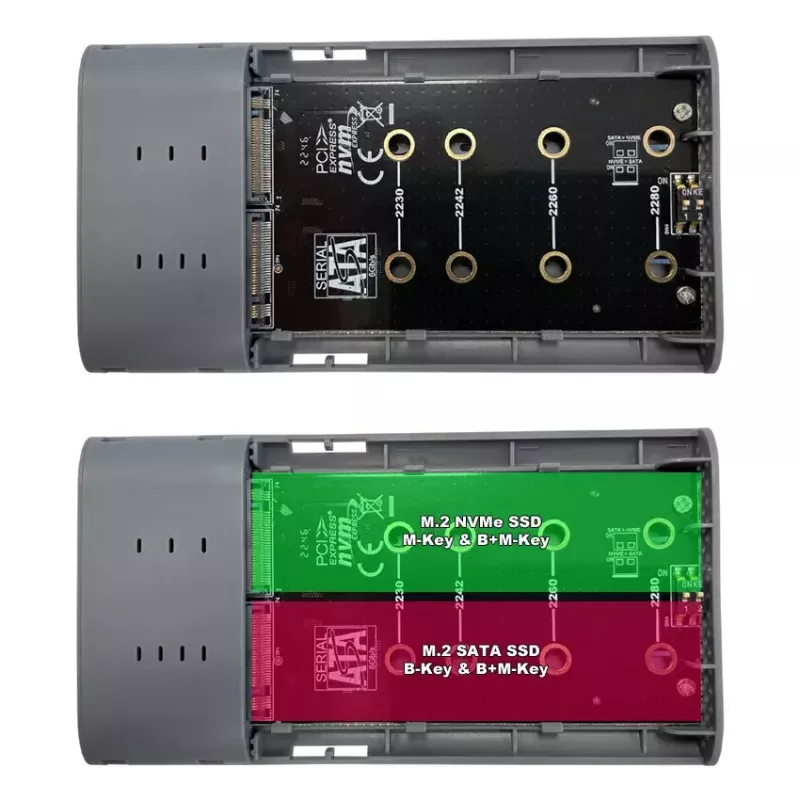 SSD-Gehäuse LC-Power LC-DOCK-C-M2 2 M.2-Laufwerke 10 Gbit/s Anthrazit