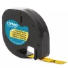DYMO Marken-LetraTag-Kunststoffetiketten | 12 mm x 4 m Rolle | Schwarzer Druck auf Gelb | Mehrzweck-Selbstklebeetiketten für LetraTag-Etikettendrucker