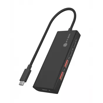ICY BOX IB-HUB1436-CPD Kabelgebundener USB 3.2 Gen 2 (3.1 Gen 2) Typ-A Schwarz