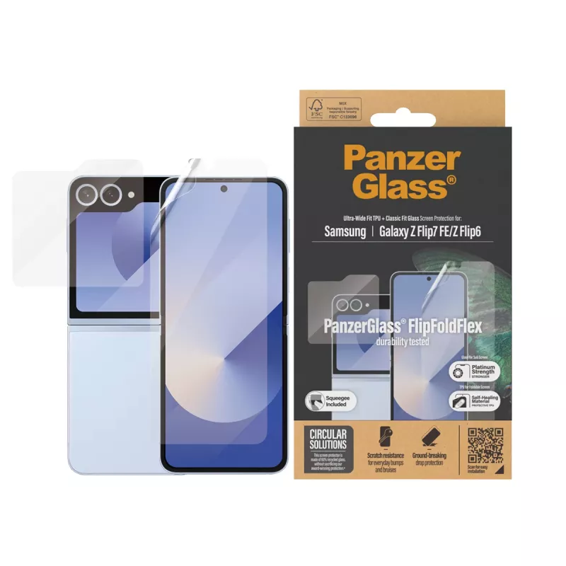 PanzerGlass ® Displayschutz Samsung Galaxy Z Flip7 FE | Flip6 | Glas & Folie