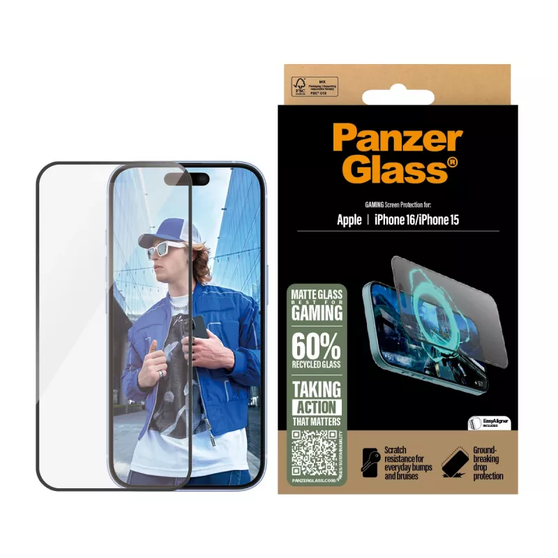 PanzerGlass ® Gaming Screen Protector iPhone 16 | 15 | Ultra-Wide Fit
