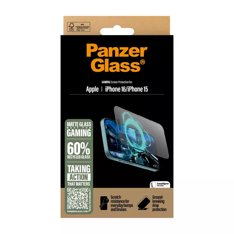 PanzerGlass ® Gaming Screen Protector iPhone 16 | 15 | Ultra-Wide Fit