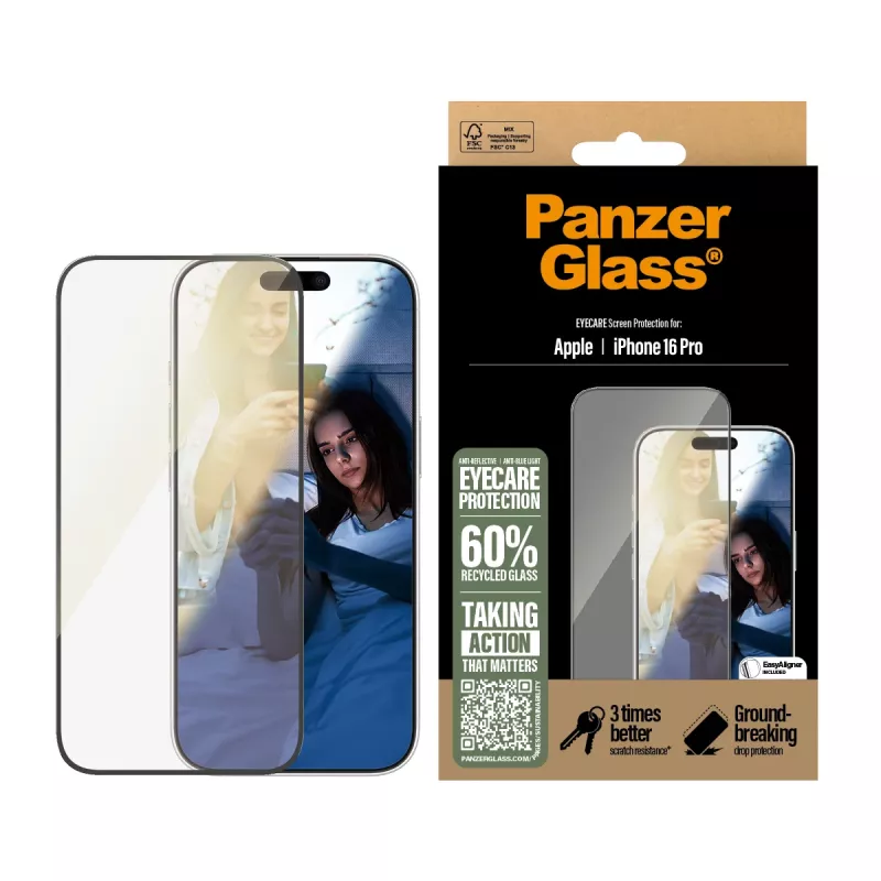 PanzerGlass EyeCare Displayschutz iPhone '24 6.3 Zoll Pro Ultra-Wide Fit