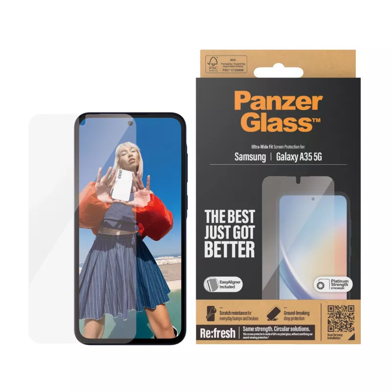 PanzerGlass® Displayschutz Samsung Galaxy A35 5G | Ultra-Wide Fit mit EasyAligner