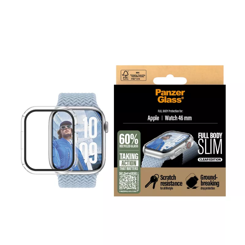 PanzerGlass ® Case Full Body schlank Transparent Apple Watch Series 11 | 10 | 46mm