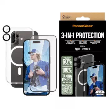 3-in-1 Schutzbundle PanzerGlass iPhone '24 6,1 Zoll