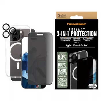 PanzerGlass ® 3-in-1 Sichtschutz-Bundle iPhone 16 Pro Max