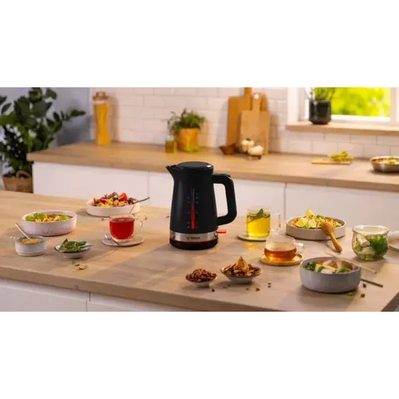 Wasserkocher Bosch TWK4M223 1,7 l, 2400 W, schwarz, kabellos, verdecktes Heizelement
