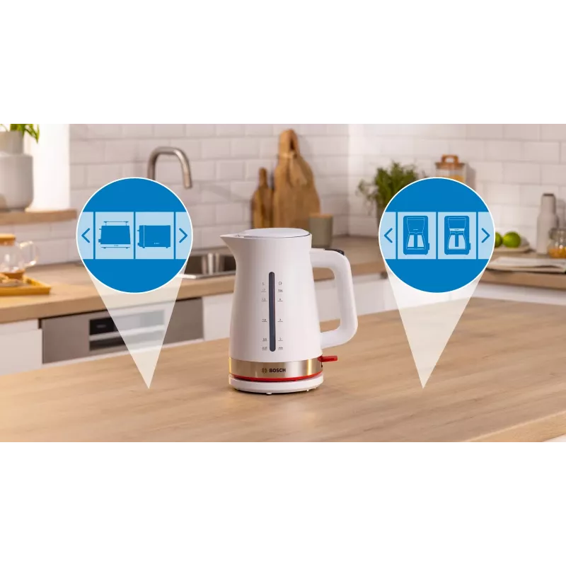 Bosch TWK4M221 elektrischer Wasserkocher 1,7 L 2400 W Weiß