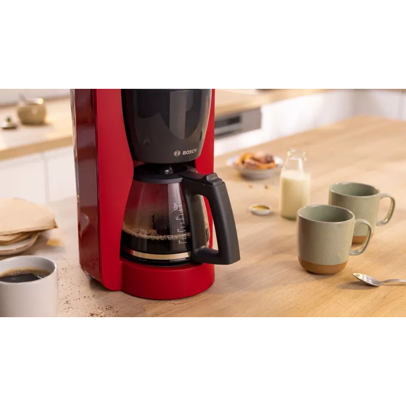 Filterkaffeemaschine Bosch TKA3M134 — 1,4 l Wassertank, 15 Tassen Kapazität, rot