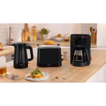 Filterkaffeemaschine Bosch TKA3M133, 1,4-Liter-Wassertank, 15 Tassen Kapazität, schwarz
