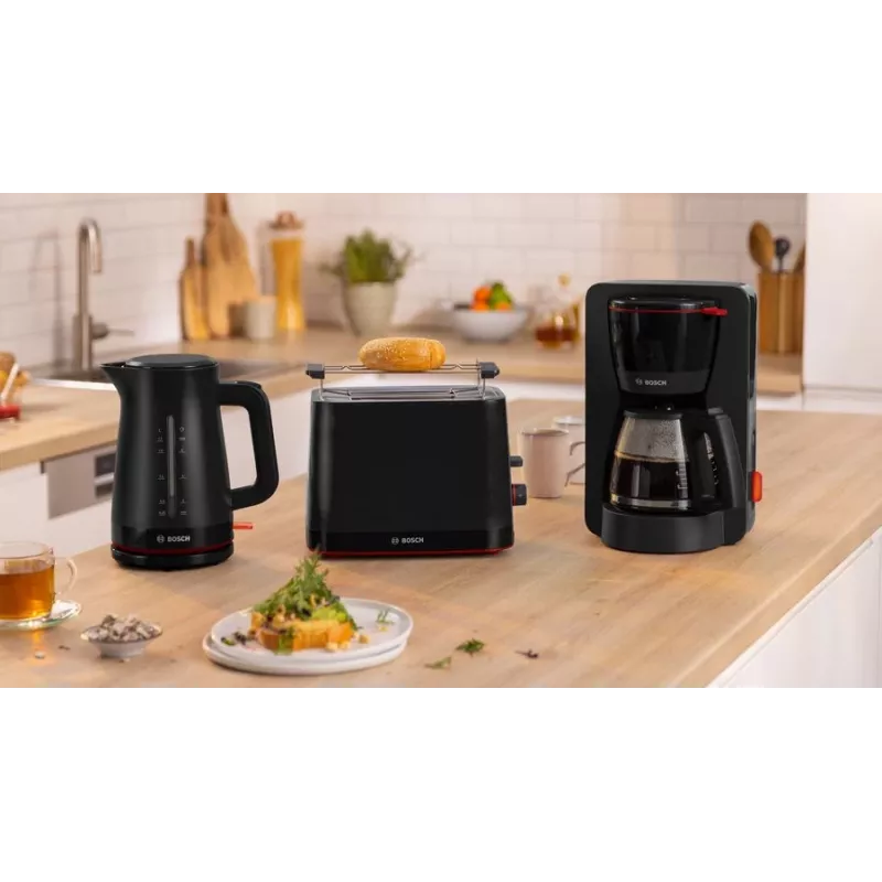 Filterkaffeemaschine Bosch TKA3M133, 1,4-Liter-Wassertank, 15 Tassen Kapazität, schwarz