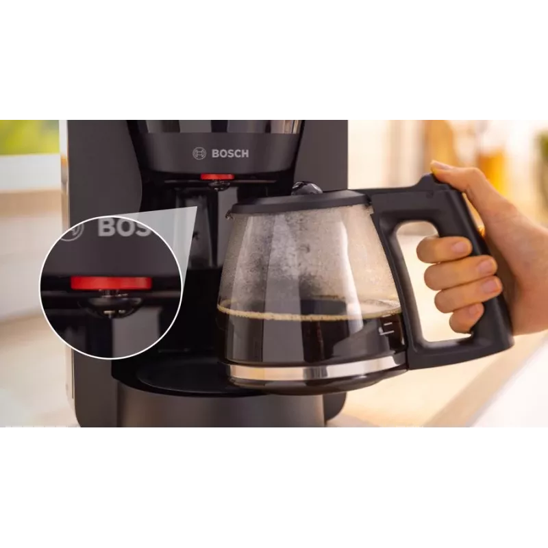 Filterkaffeemaschine Bosch TKA3M133, 1,4-Liter-Wassertank, 15 Tassen Kapazität, schwarz
